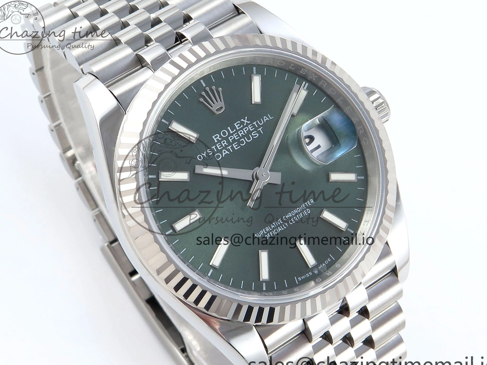 36 Jubilee Green DateJust Stick A3235 Edition Marker 126234 Bracelet Best EWEF on Dial 0126